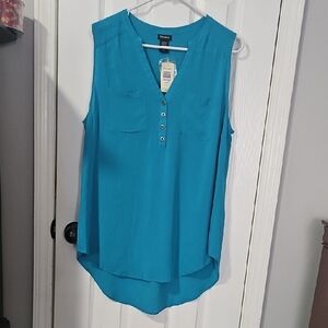 Torrid Turquois Challis Hi Low Sleeveless Top